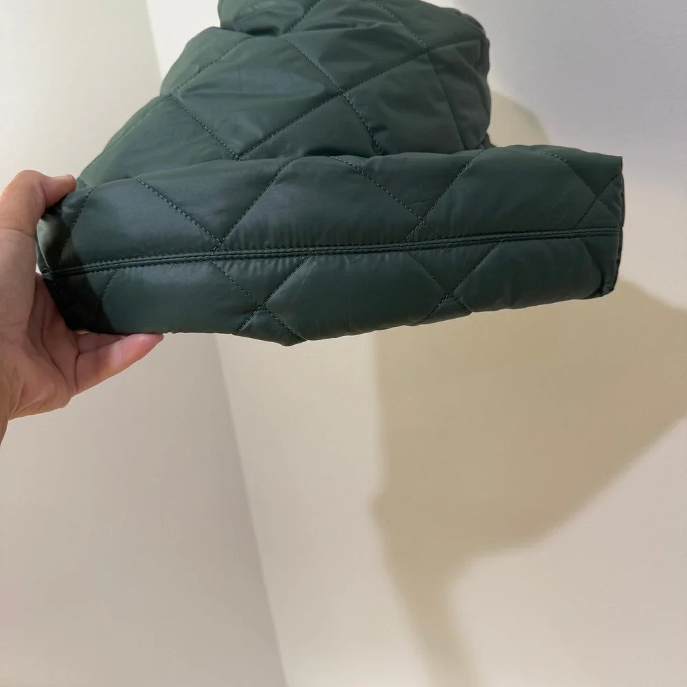 Quilted Puffer Chain Hobo Bag Olive Green Pillow Shoulder Bag  Y2K Luxury